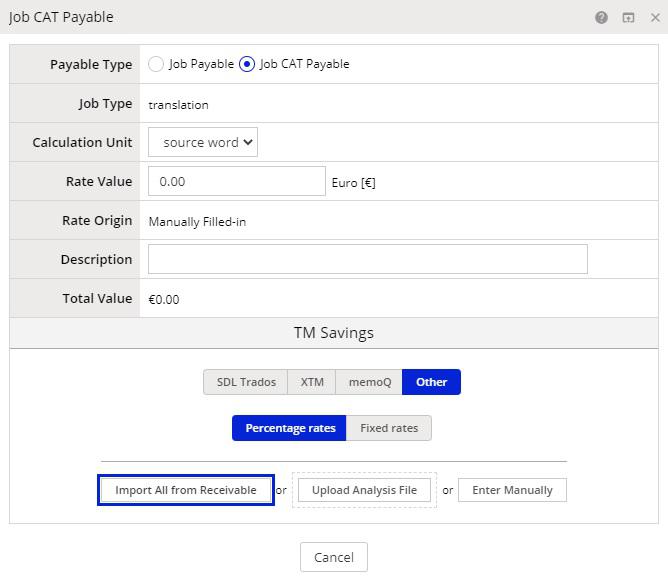 Adding CAT receivables and payables in XTRF 04