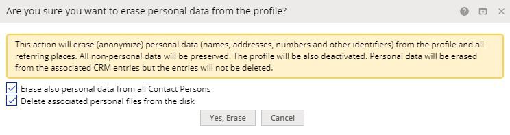 Erase personal data in XTRF 04