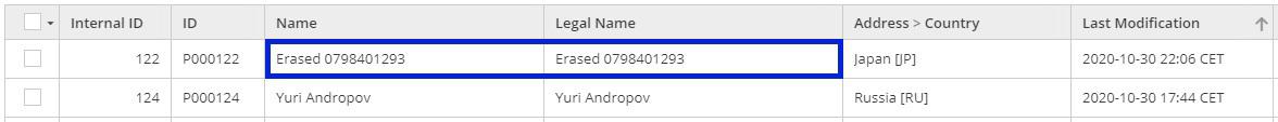 Erase data in XTRF 01