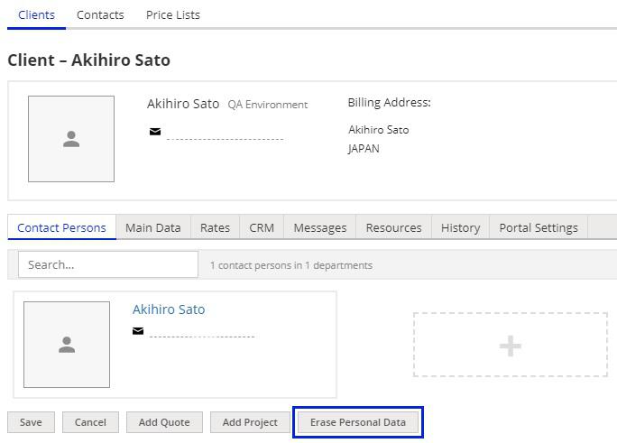 Erase personal data in XTRF 01