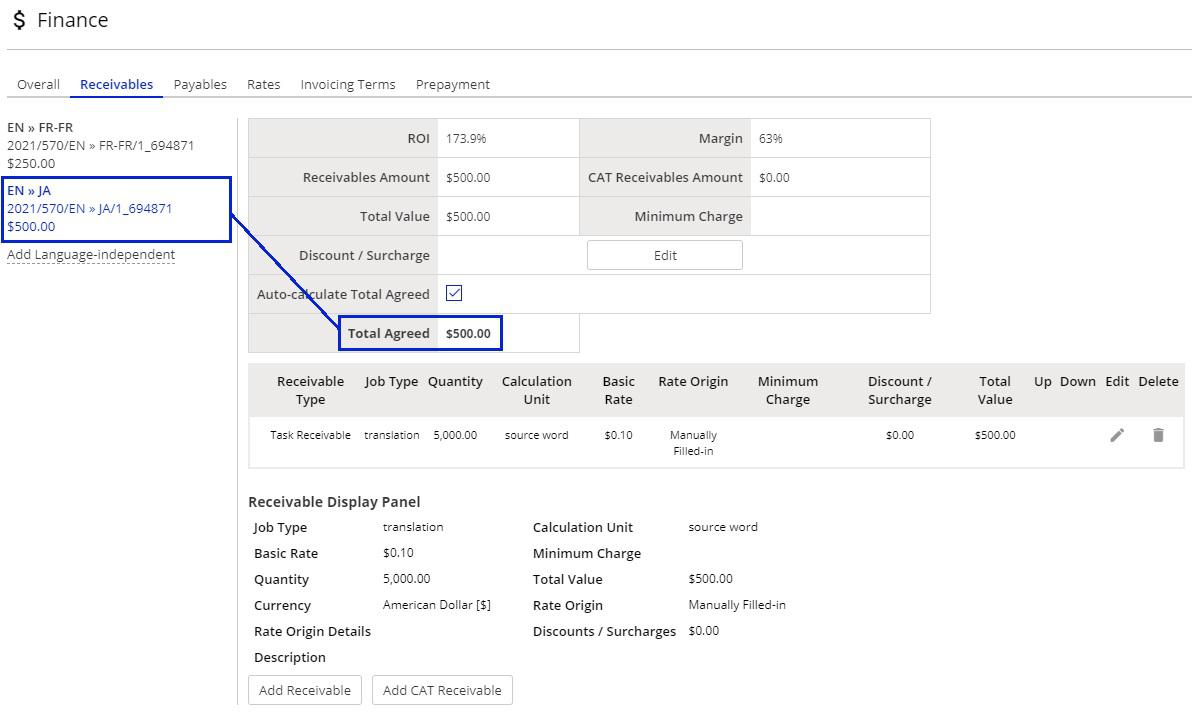 Finance card in Smart Projects in XTRF 02